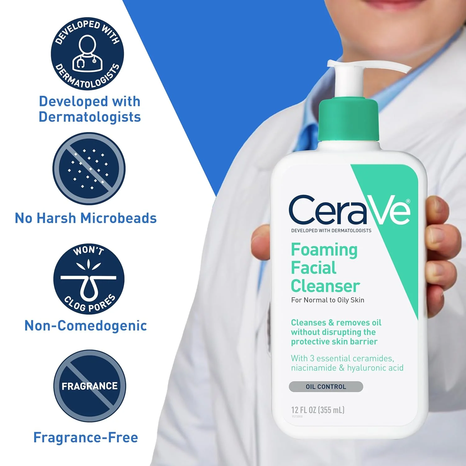 CeraVe Foaming Facial Cleanser for Normal to Oily Skin - Image 5