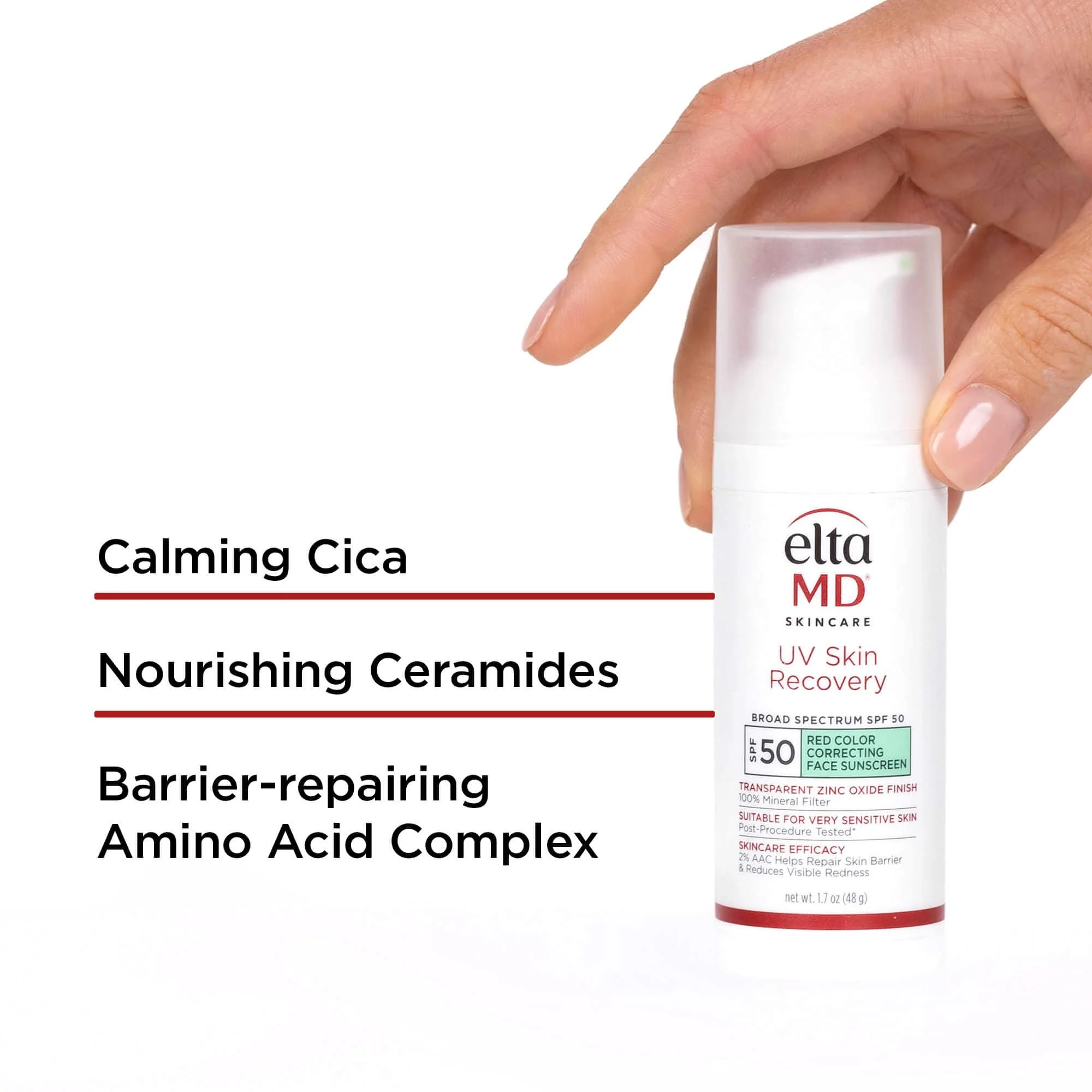 EltaMD UV Skin Recovery Red Color Correcting Green Tint Broad Spectrum SPF 50 - Image 6