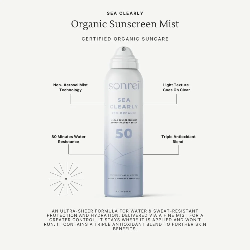 Sonrei Sea Clearly Organic SPF 50 Clear Sunscreen Mist - Image 2
